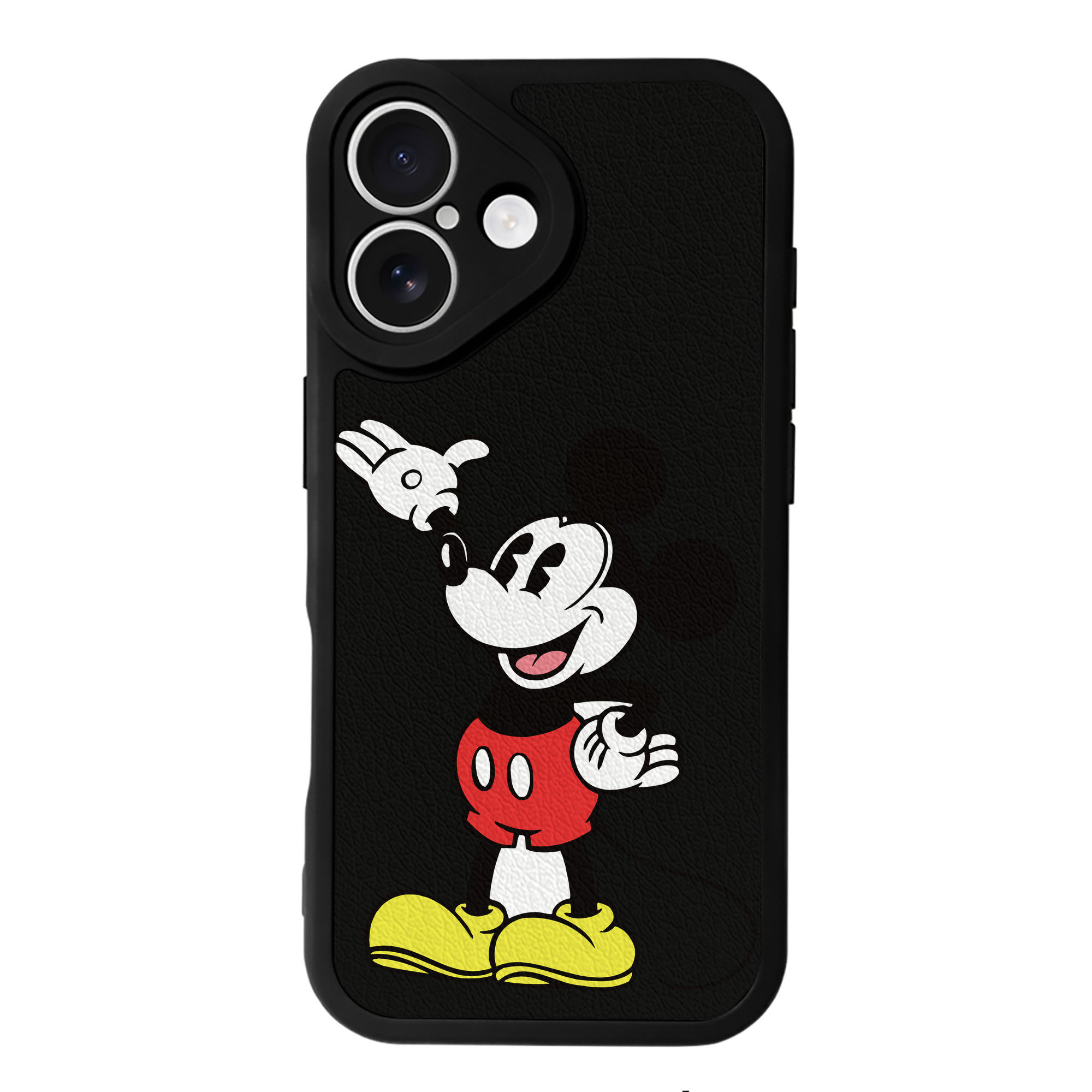 （画像用） ミッキーマウス Mickey Mouse 【iPhone 16シリーズ対応】シリコンスマホケース（レザー調） 材質：シリコン